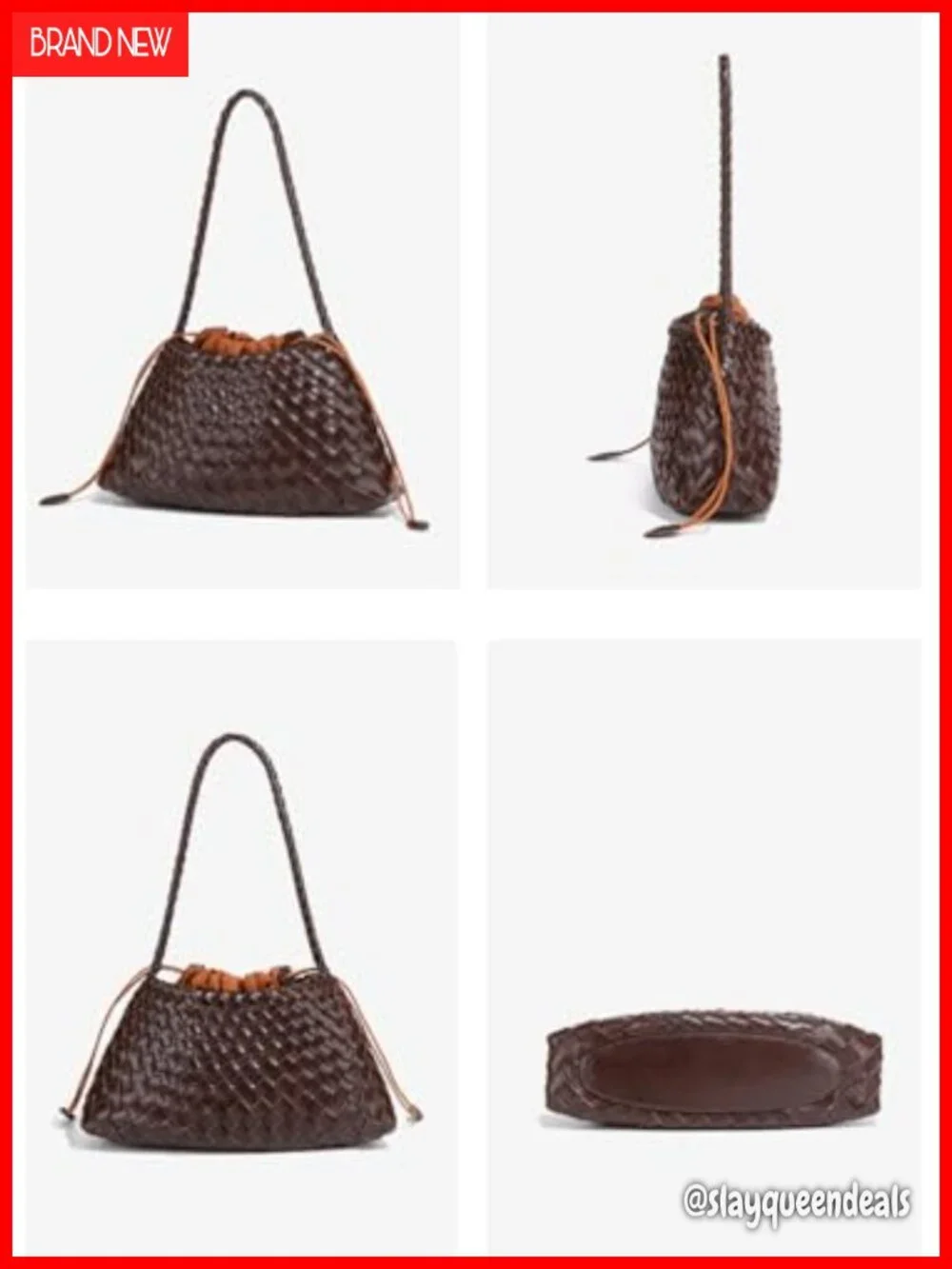 Woven Hobo Bag Women Suede Shoulder Purse Tote Travel Handbag Faux Leather